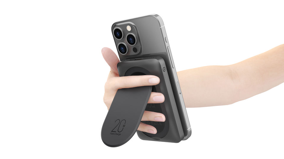 Veger W1175 - MagOn Pro - 10,000mAh 22.5W MagSafe Powerbank & Kickstand - Black
